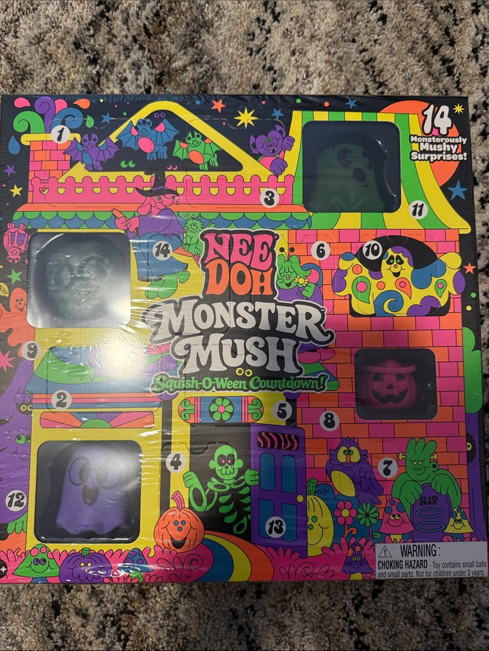 Nee Doh Monster Mush Squish-O-Ween Countdown - Purple, Green & Orange